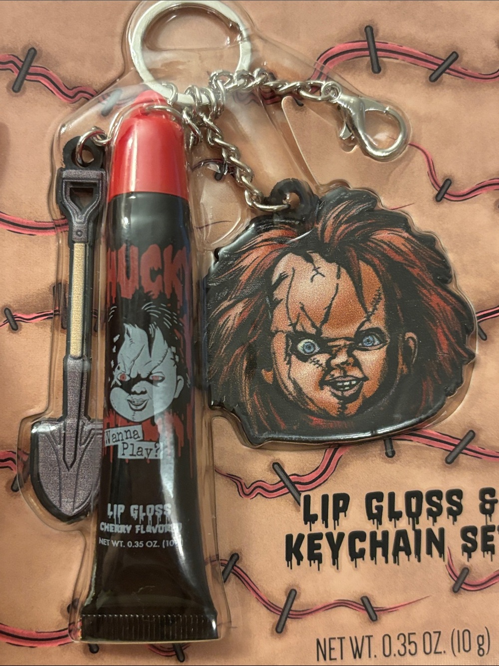 Chucky Lip Gloss Keychain Set NWT - Picture 2 of 4